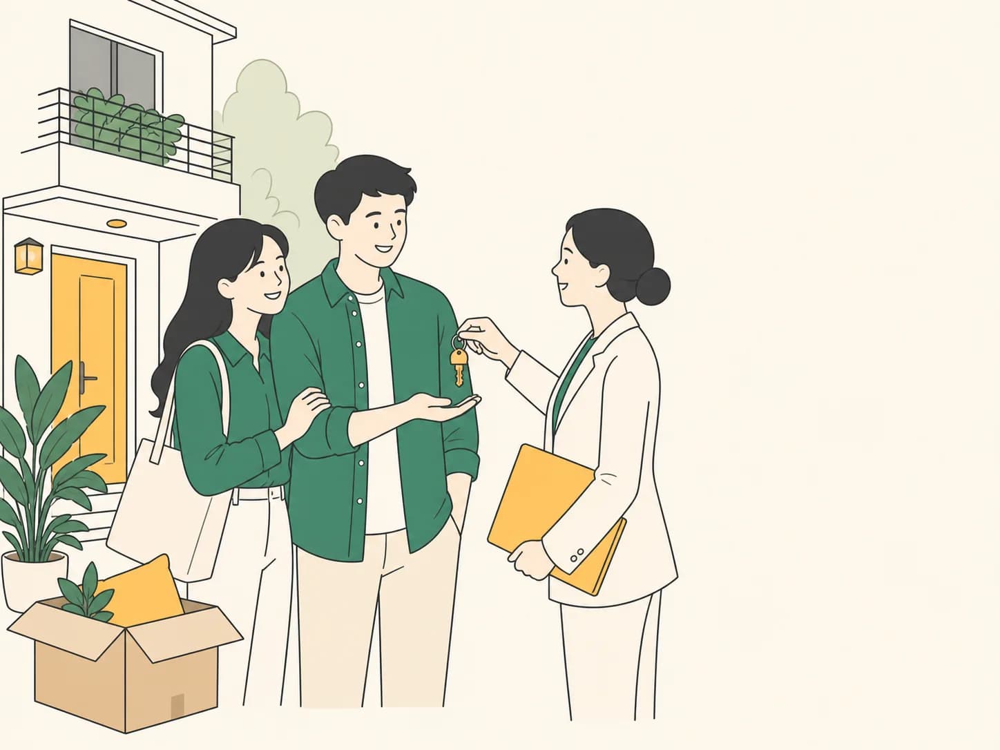 Cặp đôi nhận chìa khóa nhà mới